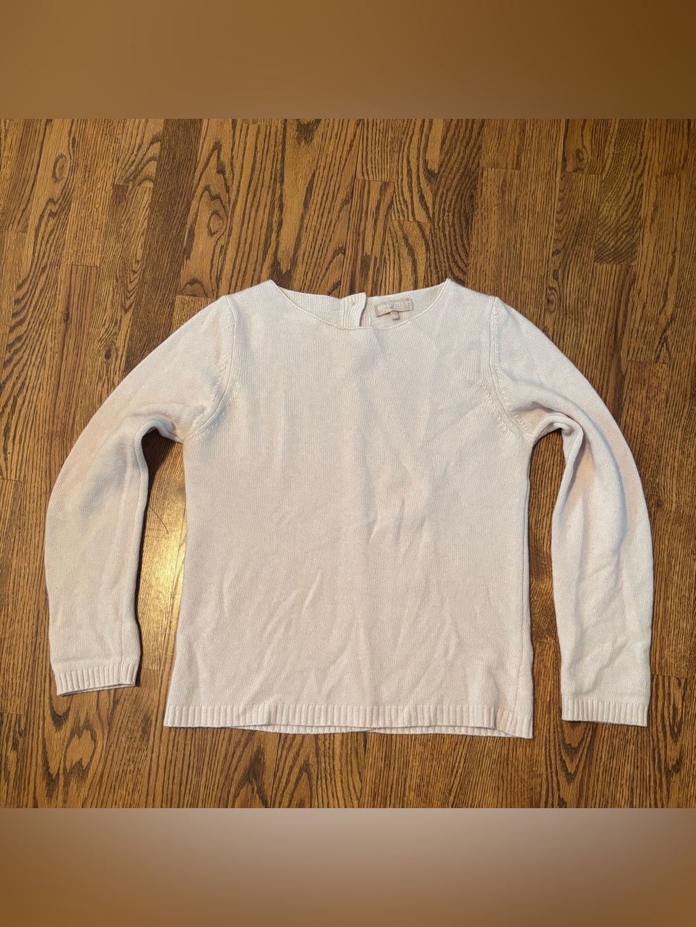 Benedetta B Light Pink Merino Wool & Cashmere Button-Back Sweater - Size L